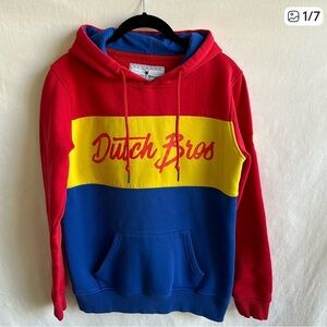 Dutch Bros Tri-Color Hoodie - Red, Yellow, Blue